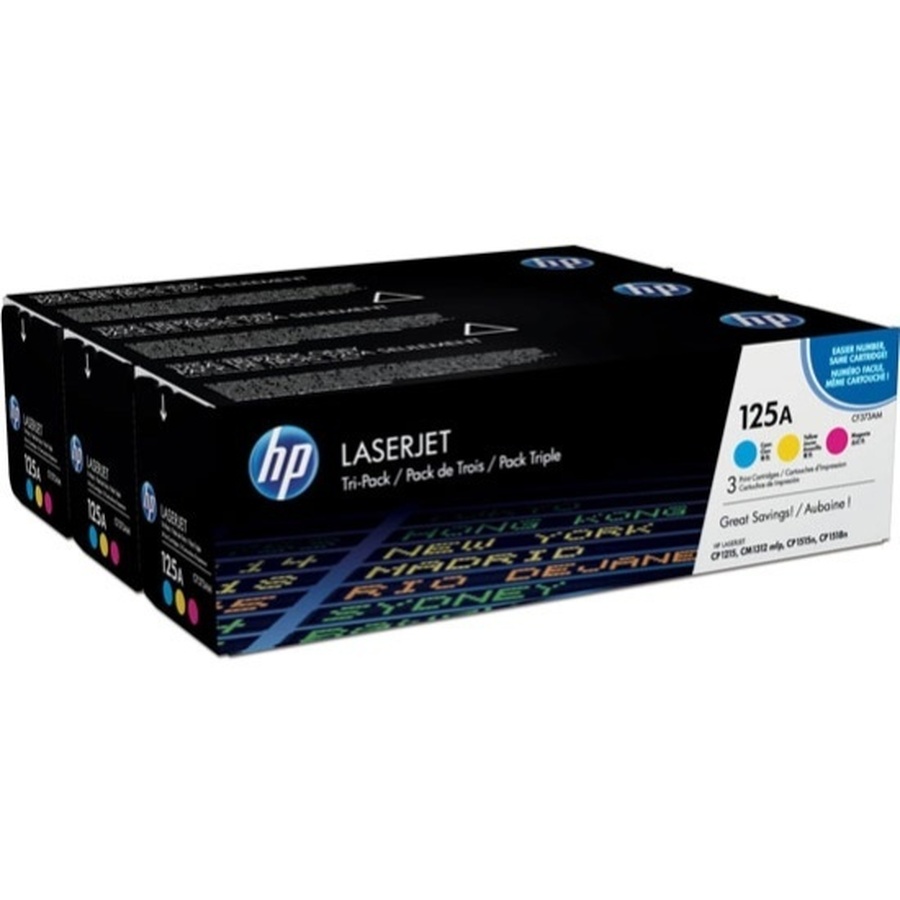 Оригинальный набор картриджей HP (125A) CF373AM  3 цвета CMY (1400 стр)