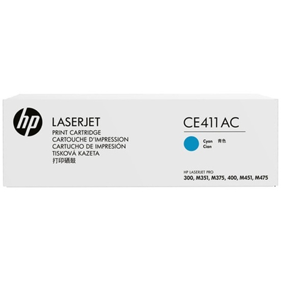 Оригинальный контрактный картридж HP (305A) CE411AC голубой, ресурс (2600 стр) для HP LaserJet M351/M451/M375/M475.