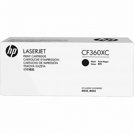 Контрактный оригинальный картридж HP (508X) CF360XC черный, увеличенной емкости (12500 стр) для HP Color LJ M552/M553.
