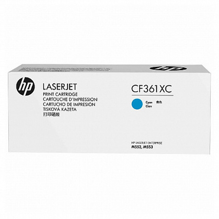 Контрактный оригинальный картридж HP (508X) CF361XC голубой увеличенной емкости (9500 стр) для HP Color LJ M552/M553.