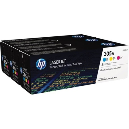 Оригинальный набор картриджей HP (305A) CF370AM 3 цвета CMY (2600 стр) для HP LaserJet M351/M451/M375/M475.