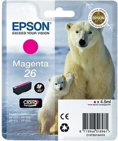 Картридж EPSON 26 пурпурный для XP-600/XP-700/XP-800