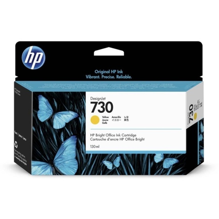 Оригинальный картридж HP (730) P2V64A  для принтеров HP Designjet желтый (130 мл)