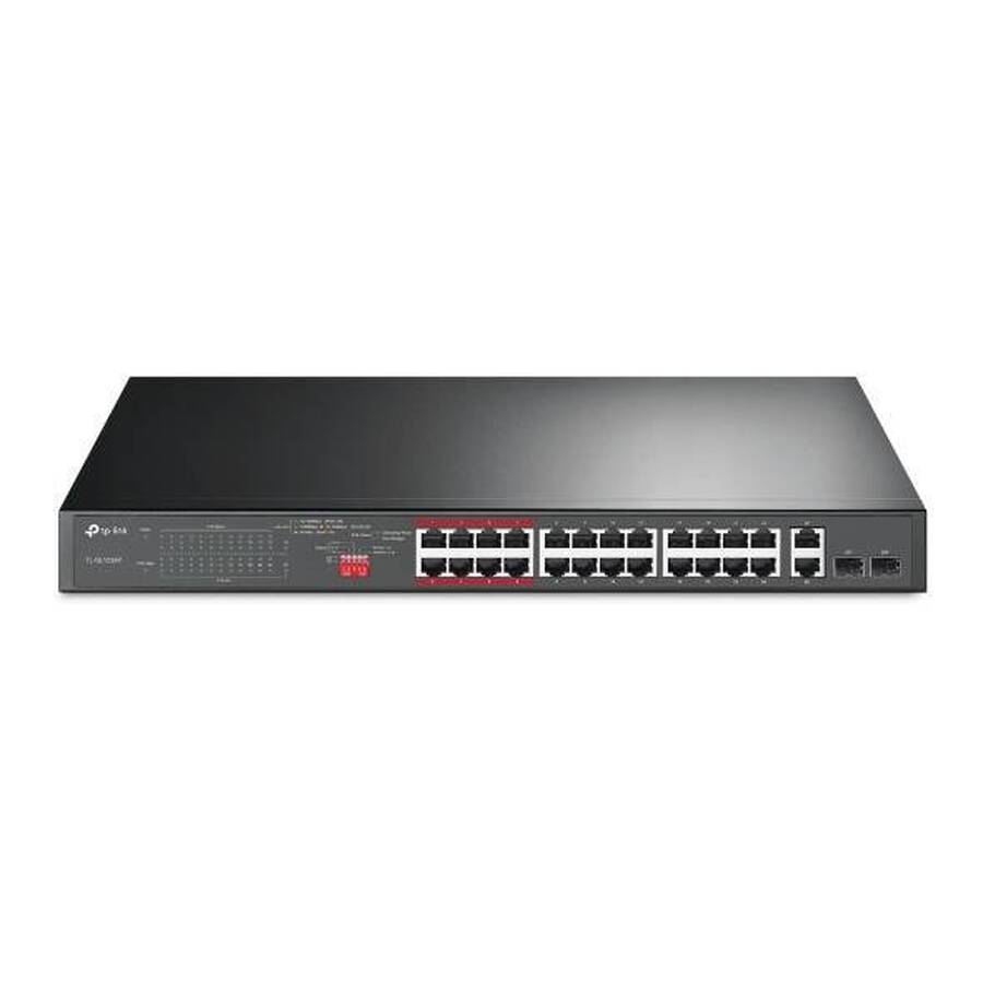 TP-Link TL-SL1226P 24-портовый монтируемый в стойку PoE+ коммутатор 10/100 Мбит/с с 2 гигабитными портами