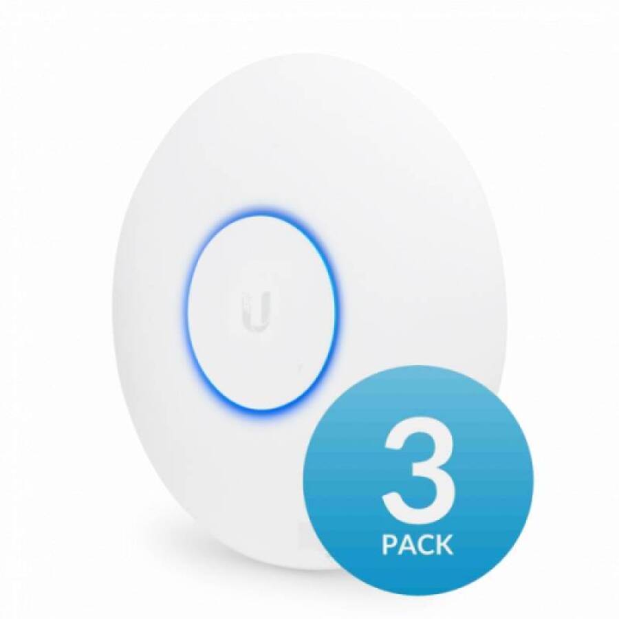 Ubiquiti UAP-AC-LR-3 Комплект точек доступа Unifi AC LR 3-pack, 2,4/5 ГГц, до 1,3 Гбит/с, PoE, MIMO, 20 dBm, 1х1 Гбит/с