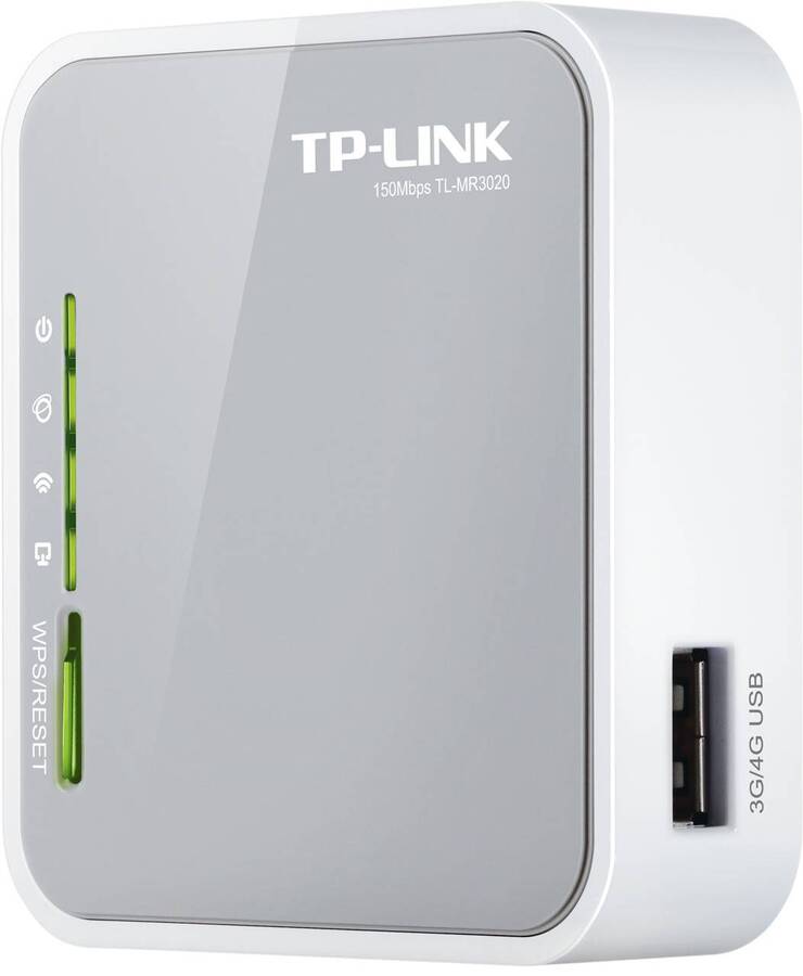 TP-Link TL-MR3020 Портативный Wi-Fi роутер 3G/4G N300, до 300 Мбит/с на 2,4 ГГц, WAN/LAN 1x100 Мбит/с, порт USB 2.0