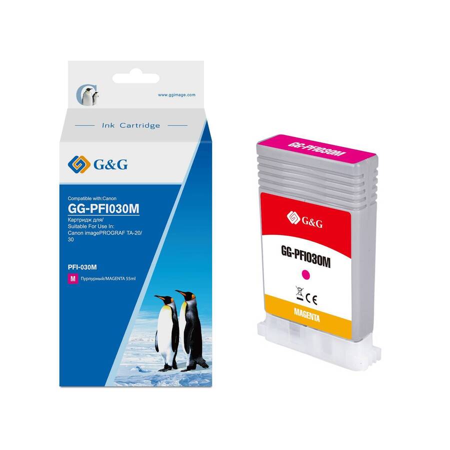 Картридж G&G, аналог Canon PFI030M (3491C001) пурпурный 55ml