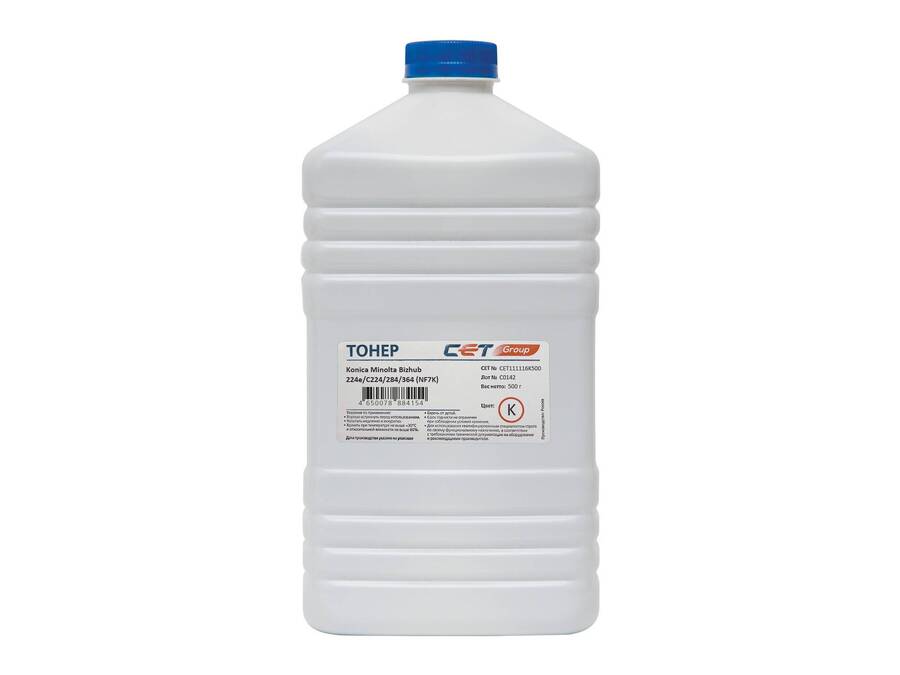 Тонер для KONICA MINOLTA Bizhub 224e/C224/284/364 Black (NF7K) 500г/бут (TN-321K/322/711K/712K) CET