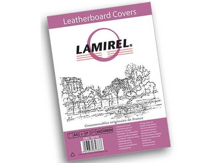 Обложки LA-78770 Lamirel Delta A4, с тиснением под кожу , цвет: зеленый, 230г/м²