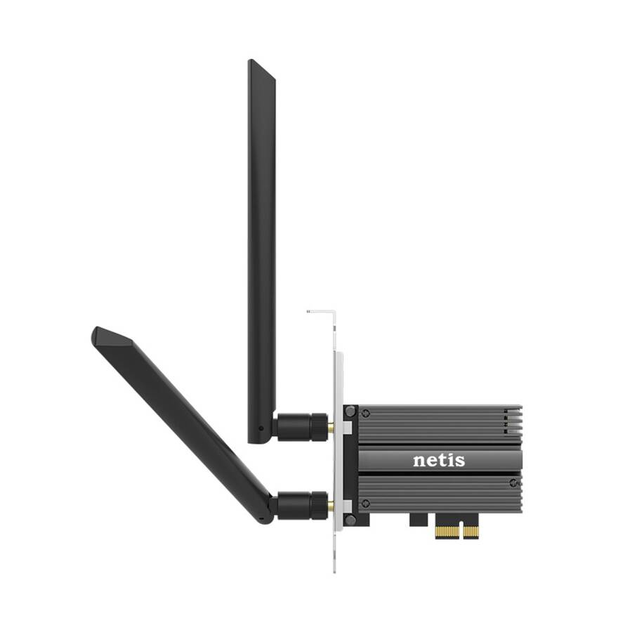 Netis F0 Сетевой двухдиапазонный адаптер PCI-E Wi-Fi+Bluetooth AC1200, 2,4/5 ГГц, до 1167 Мбит/с, Bluetooth 4.2