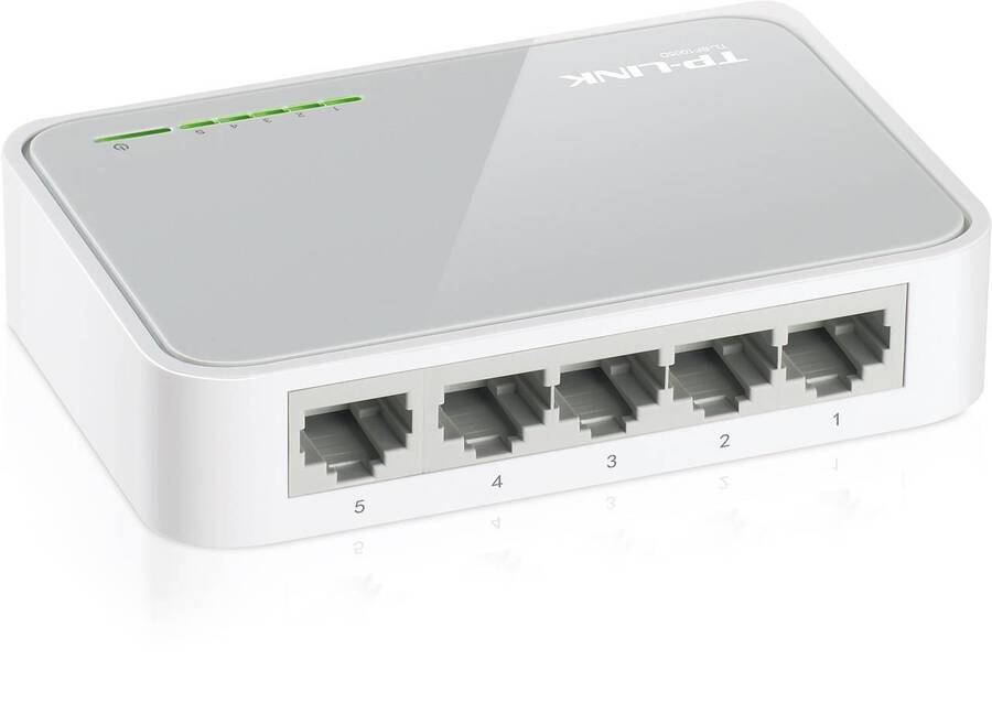 TP-Link TL-SF1005D 5-портовый настольный коммутатор 10/100 Мбит/с, пластиковый корпус