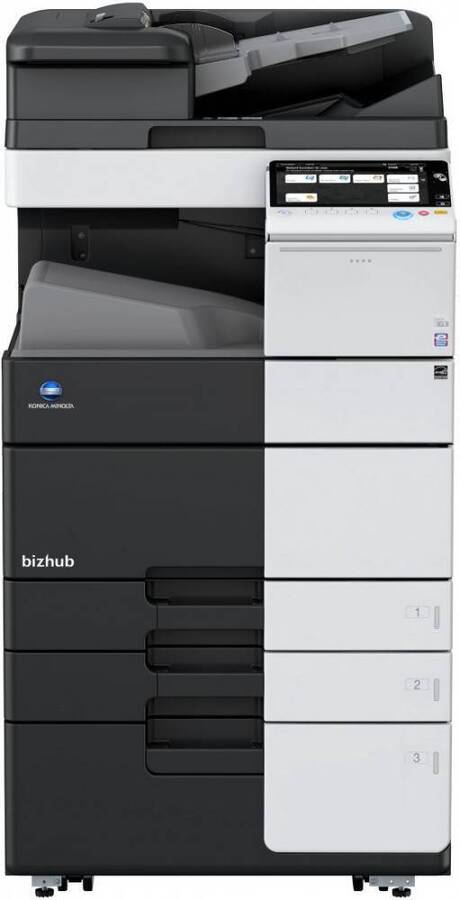МФУ Konica-Minolta bizhub 458e монохромное, A3, 45 стр./мин., 200000стр/мес, 250GB, сеть, дуплекс, 2*500л, 4GB,  DSDF
