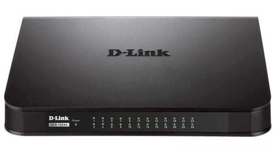 D-Link DES-1024A/E1B Неуправляемый коммутатор с 24 портами 10/100Base-TX и функцией энергосбережения