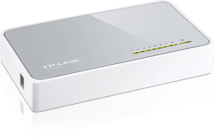 TP-Link TL-SF1008D 8-портовый настольный коммутатор 10/100 Мбит/с, пластиковый корпус