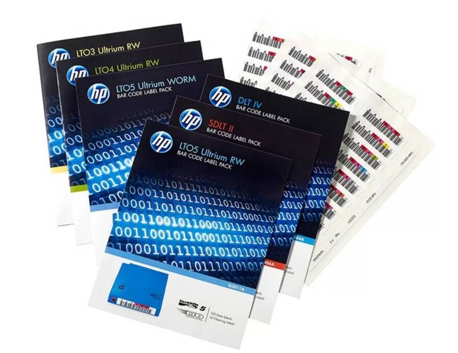 Наклейки на картриджи данных Hewlett-Packard Ultrium LTO6 6.25TB bar code label pack (100 data + 10 cleaning)