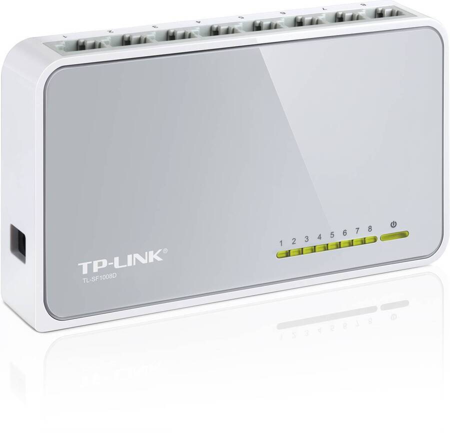 TP-Link TL-SF1008D 8-портовый настольный коммутатор 10/100 Мбит/с, пластиковый корпус