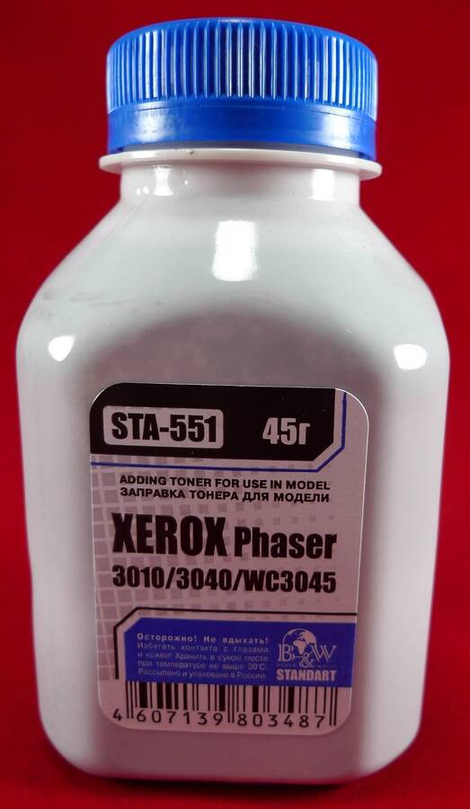 Тонер STA-551 для XEROX Phaser 3010/3040 (фл. 45г) B&W Standart