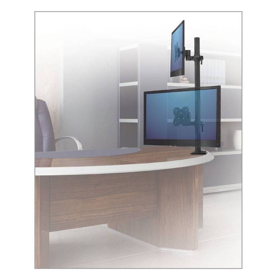 Кронштейн Kromax OFFICE-5 черный для 2-х мониторов LCD 15-32, настольный, VESA 75x75/100x100, высота до 730 мм