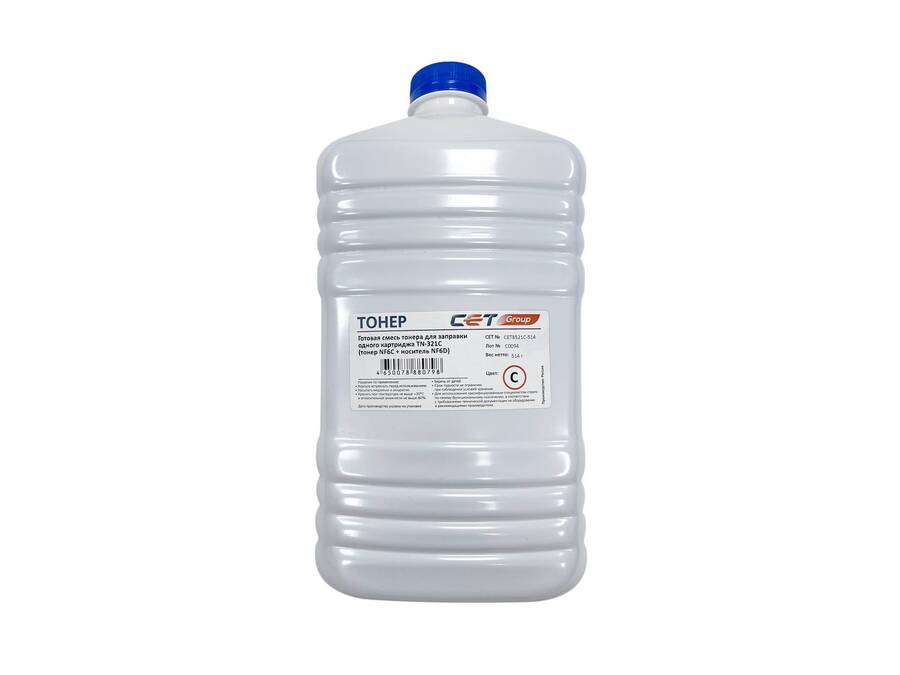 Тонер NF6C + носитель NF6D для KONICA MINOLTA Bizhub C224/284/364 Cyan, 514г/бут (TN-321C/TN321C) CET