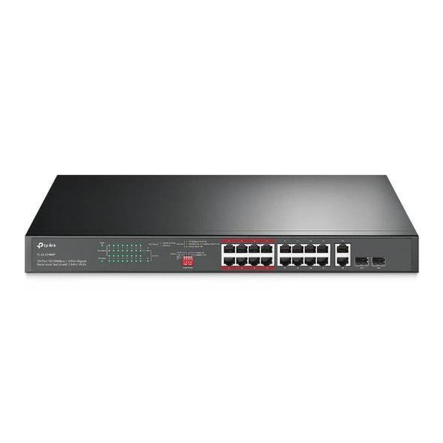 TP-Link TL-SL1218MP 16-портовый монтируемый в стойку PoE+ коммутатор 10/100 Мбит/с с 2 гигабитными портами
