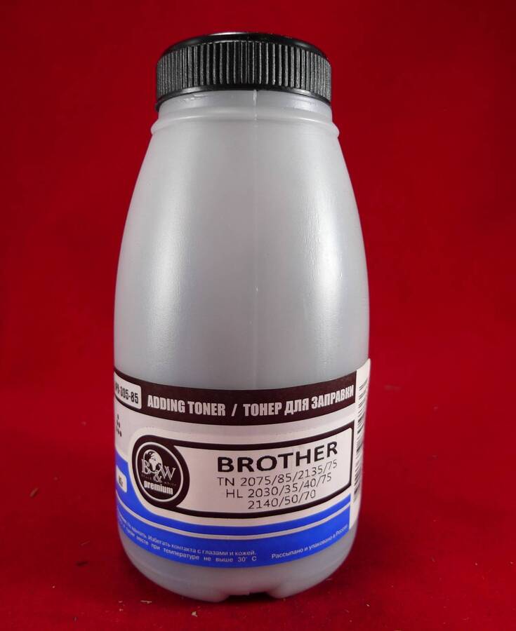 Тонер Brother TN 2075/85/2135/75 HL 2030/35/40/75/2140/50/70 (фл. 85г) B&W Premium Tomoegawa фас.Россия