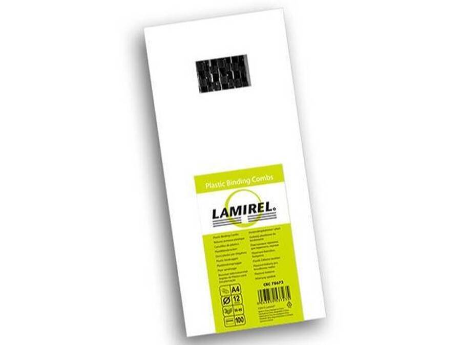 Пружины для переплета пластиковые Lamirel LA-78673, 12 мм. Цвет: черный