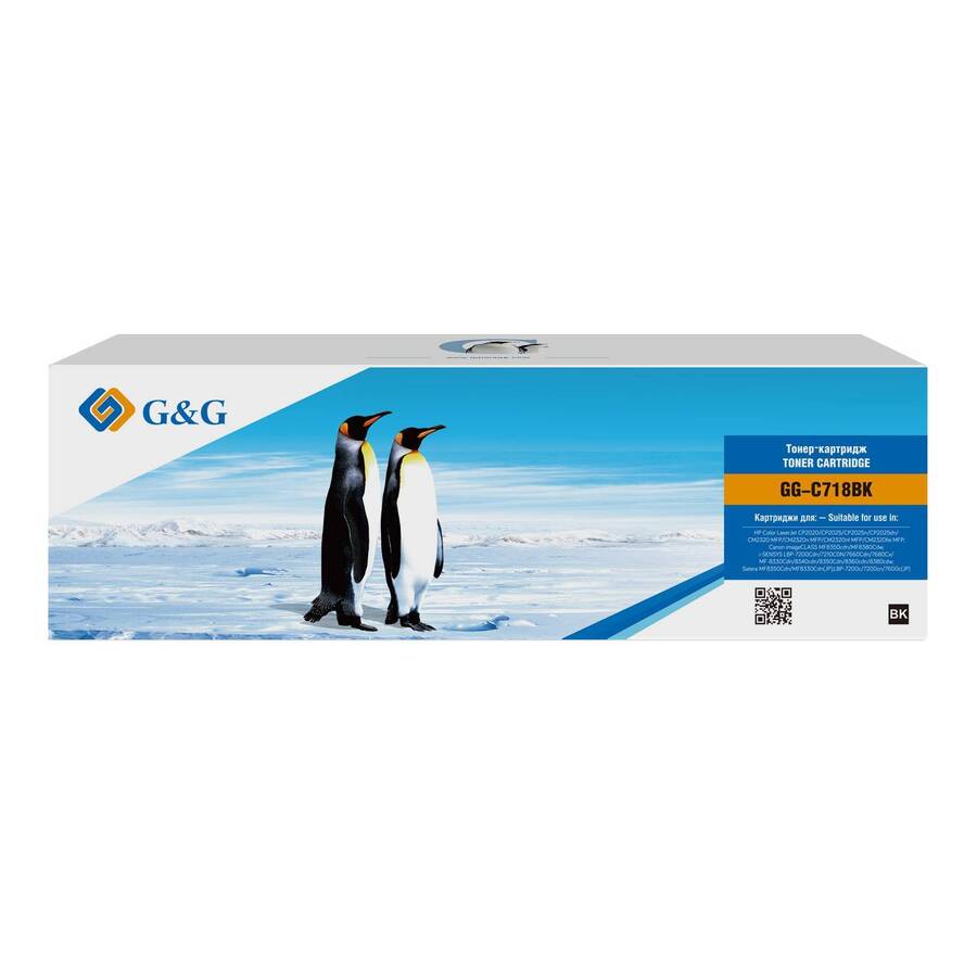Картридж G&G, аналог HP CC530A/304A/Canon 718 черный 3.5k с чипом
