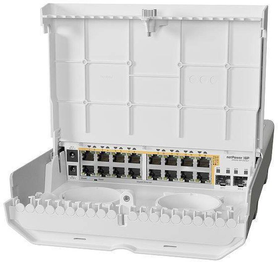 MikroTik CRS318-16P-2S+OUT Коммутатор всепогодный на мачту 18-портовый, 16x 1Gbit PoE, 2x SFP+