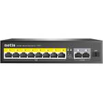 Netis P110GH Коммутатор неуправляемый PoE+, 10 портов, 10x100 Мбит/с, PoE+ 8х30 Вт (до 120Вт), Uplink RJ45 2*1 Гбит/с