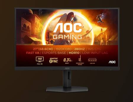 МОНИТОР 27 AOC C27G4ZXU Black (VA, изогнутый, 1920x1080, 280Hz, 0.3 ms, 178°/178°, 300 cd/m, 4000:1, +2xHDMI 2.0, +DP)
