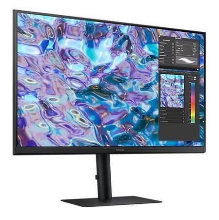 МОНИТОР 27 Samsung S27B610EQI Black с поворотом экрана (IPS, 2560x1440, 75Hz, 5 ms, 178°/178°, 300 cd/m, 1000:1,2xНDM)
