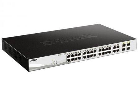 D-Link DGS-1210-28P/FL1A Управляемый коммутатор 2 уровня с 24 портами 10/100/1000Base-T и 4 комбо-портами 100/1000Base-T