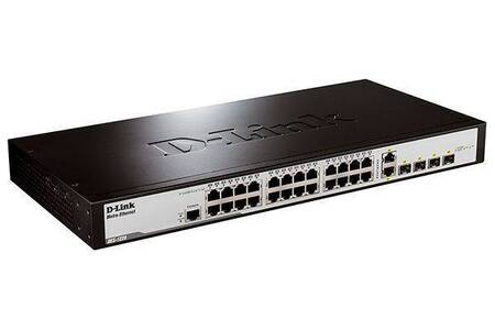 D-Link DES-1228/ME_RFB Управляемый L2 коммутатор с 24 портами 10/100Base-TX, 2 портами 100/1000Base-X SFP