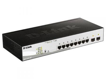 D-Link DGS-1210-10P/FL2A Управляемый L2 коммутатор с 8 портами 10/100/1000Base-T и 2 портами 1000Base-X SFP