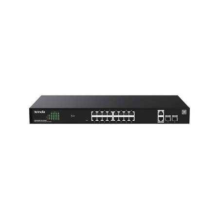 Tenda TEG2220P-16-250W Коммутатор управляемый PoE, 18 портов, 18x1 Гбит/с, SFP 2x1 Гбит/с, PoE 16x30Вт (до 230Вт)