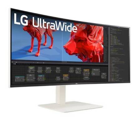МОНИТОР 38 LG 38WR85QC-W WHITE с поворотом экрана (IPS, изогнутый, 3840x1600, 144Hz, 1 ms, 178°/178°, 600 cd/m, 1000:10