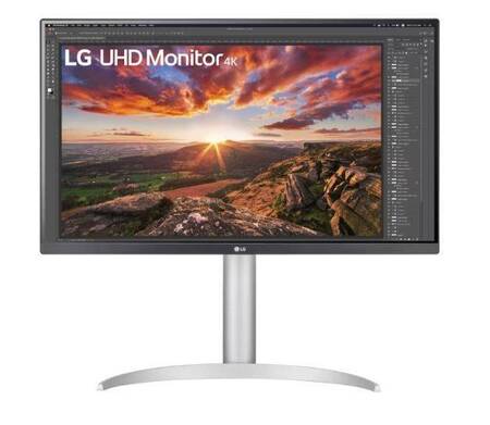 МОНИТОР 27 LG 27UP850N-W Silver с поворотом экрана (IPS, 3840x2160, 5 ms, 178°/178°, 400 cd/m, 1200:1, +2хHDMI 2.0,DP)