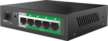 Netis P106GC Коммутатор неуправляемый PoE, 5 портов, 5x1 Гбит/с, PoE+ 4х30 Вт (до 60Вт), SFP 1x1 Гбит/с