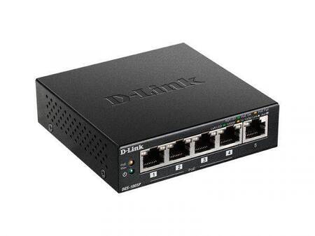D-Link DGS-1005P/B3A Неуправляемый коммутатор с 5 портами 10/100/1000Base-T (4 порта PoE 802.3af/at, PoE‑бюджет 60 Вт)