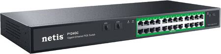 Netis P124GC Коммутатор неуправляемый PoE+, 26 портов, 24x1 Гбит/с, PoE+ 24х30 Вт (до 360Вт), Uplink SFP 2x1 Гбит/с