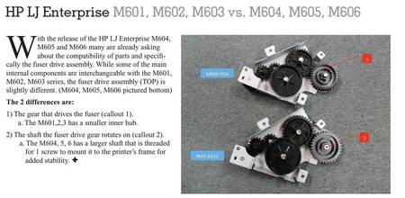 Узел привода термоузла (колебательный узел) HP LJ M601/M602/M603 (RC2-2432-M600/RM1-8418) OEM