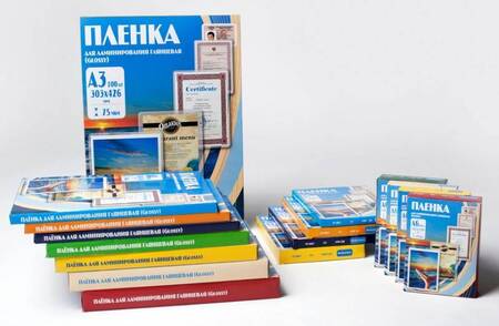 Пленка для ламинирования Office Kit / глянцевая 216х303 мм  A4 / 100 мкм / 100 шт в упаковке.