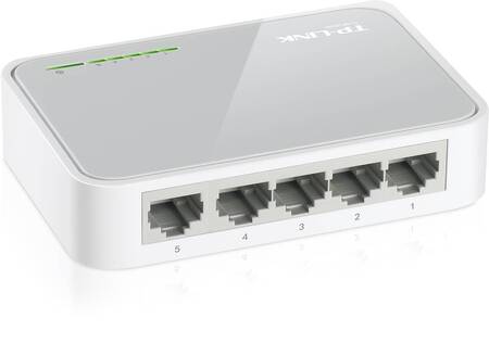 TP-Link TL-SF1005D 5-портовый настольный коммутатор 10/100 Мбит/с, пластиковый корпус
