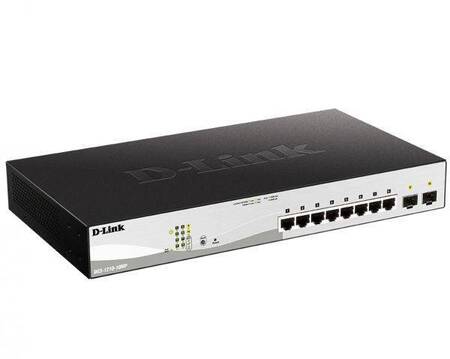 D-Link DGS-1210-10MP/FL2A Управляемый L2 коммутатор с 8 портами 10/100/1000Base-T и 2 портами 1000Base-X SFP