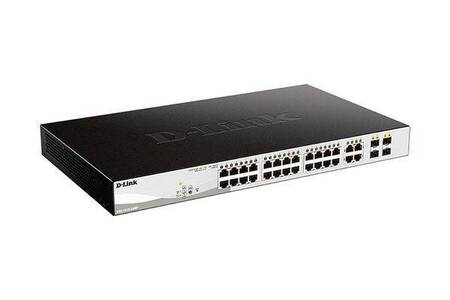 D-Link DGS-1210-28MP/F4A Настраиваемый L2 коммутатор с 24 портами 10/100/1000Base-T и 4 комбо-портами 100/1000Base-T/SFP