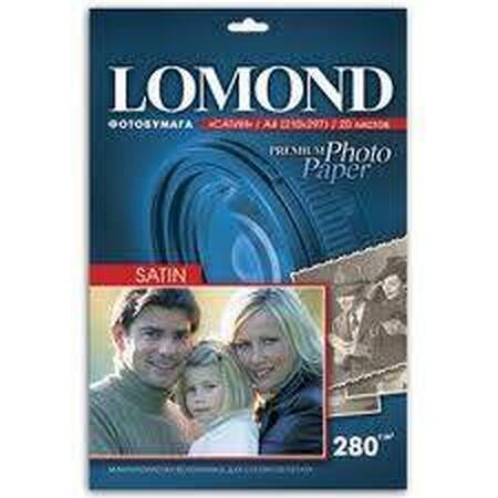 Фотобумага LOMOND Одностороняя Сатин,А4, 280г/м2,20л.