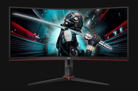 МОНИТОР 34 AOC CU34G2X Black-Red (VA, изогнутый, 3440x1440, 144Hz, 1 ms, 178°/178°, 300 cd/m, 80M:1, +2xHDMI 2.0,2xDP)