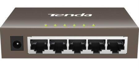 Tenda TEG1005D Коммутатор неуправляемый, 5 портов, 5x1 Гбит/с, настольный, металлический корпус