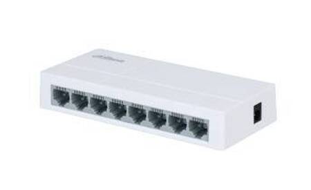 DAHUA DH-PFS3008-8ET-L 8-портовый неуправляемый коммутатор, 8xRJ45 100Mb, коммутация 1.6 Гбит/с, MAC-таблица 2K, пластик