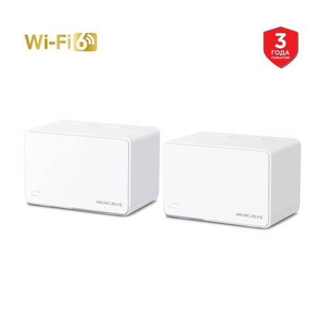 Mercusys Halo H80X(2-pack) Mesh система AX3000 Wi-Fi 6, до 574 Мбит/с на 2,4 ГГц + до 2402 Мбит/с на 5 ГГц, комплект 2